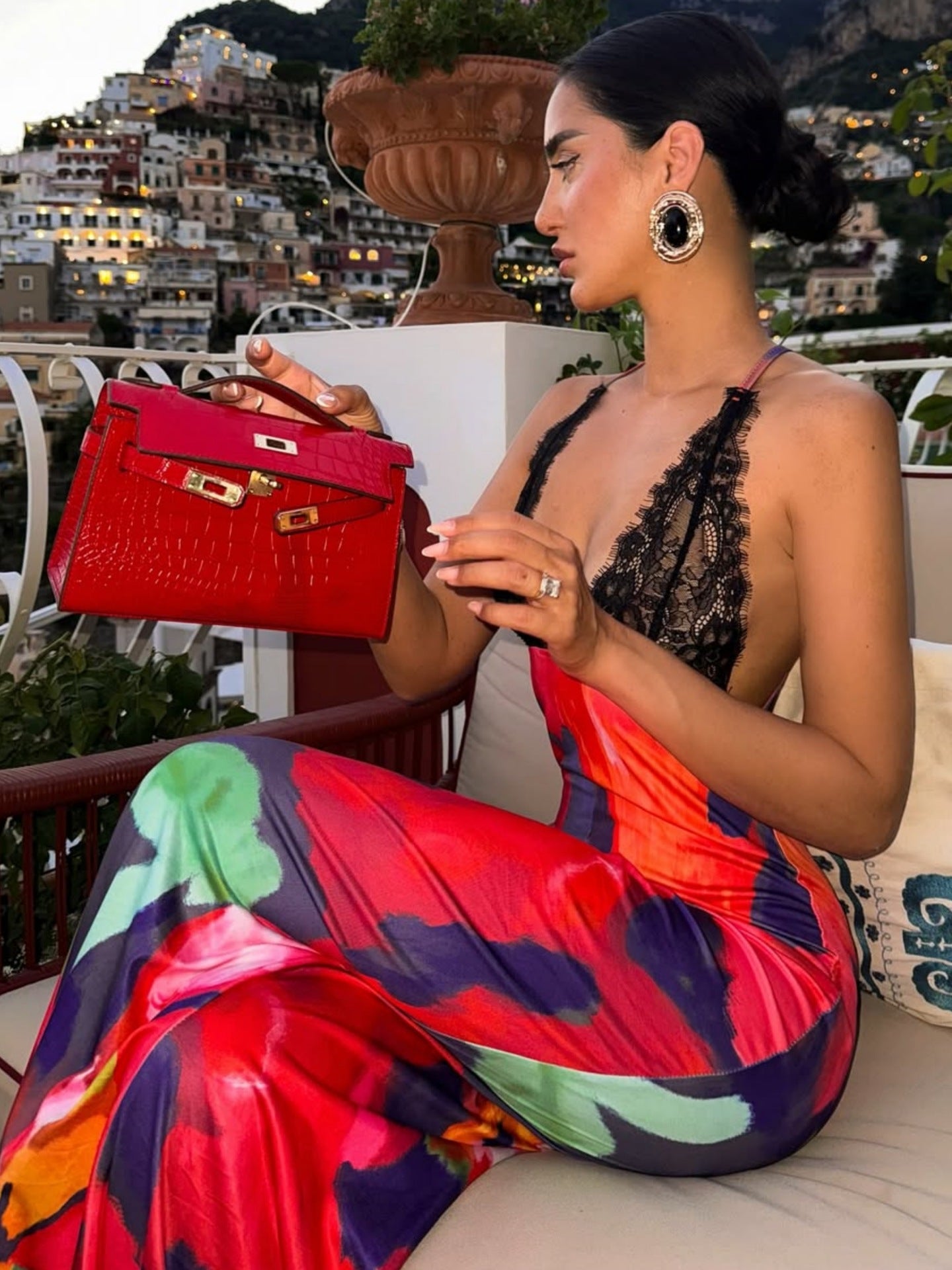 Women Summer Sexy V-Neck Printed Sleeveless Strap Dress 5