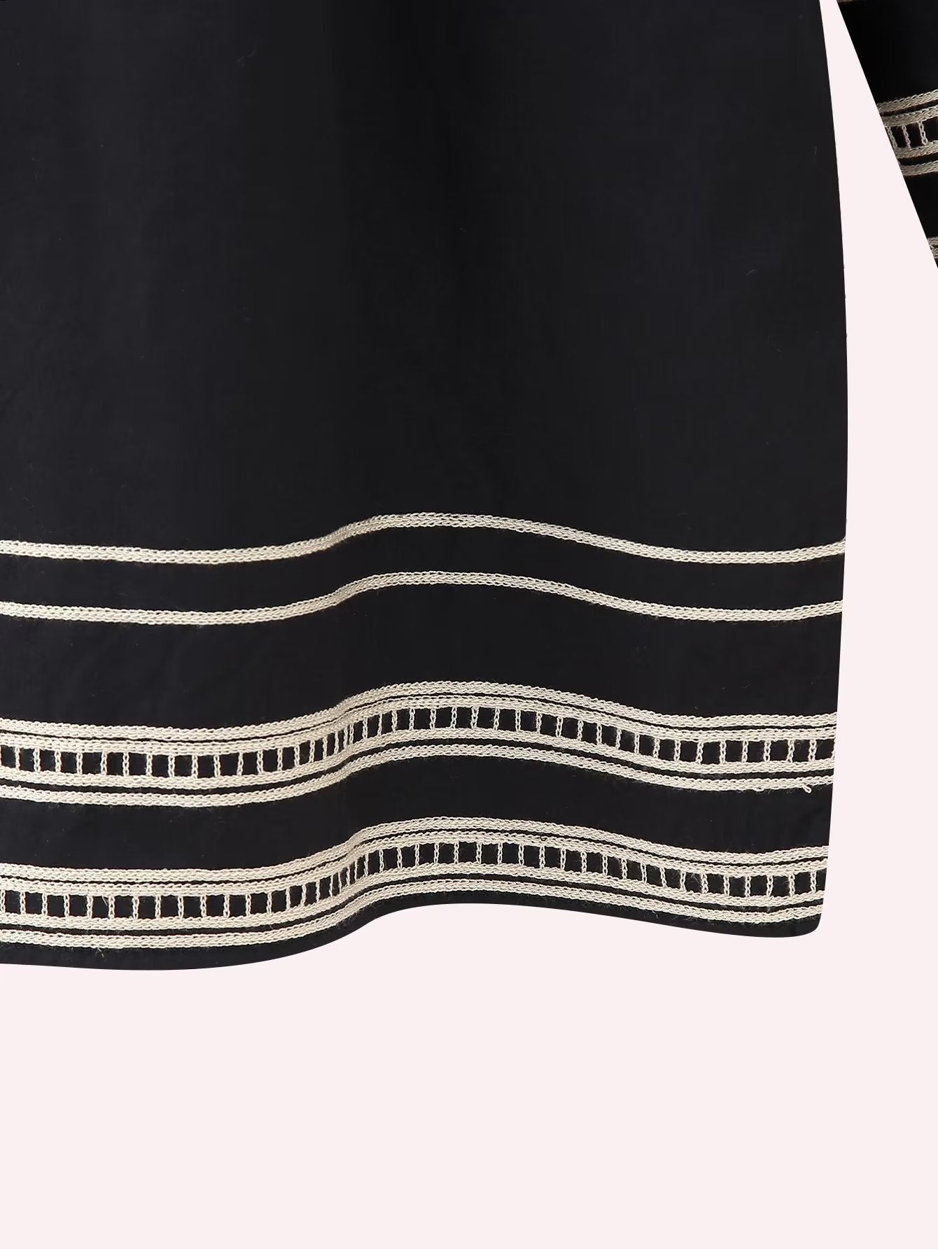 Autumn Women's Black Long Sleeve Embroidered Loose Dress 20