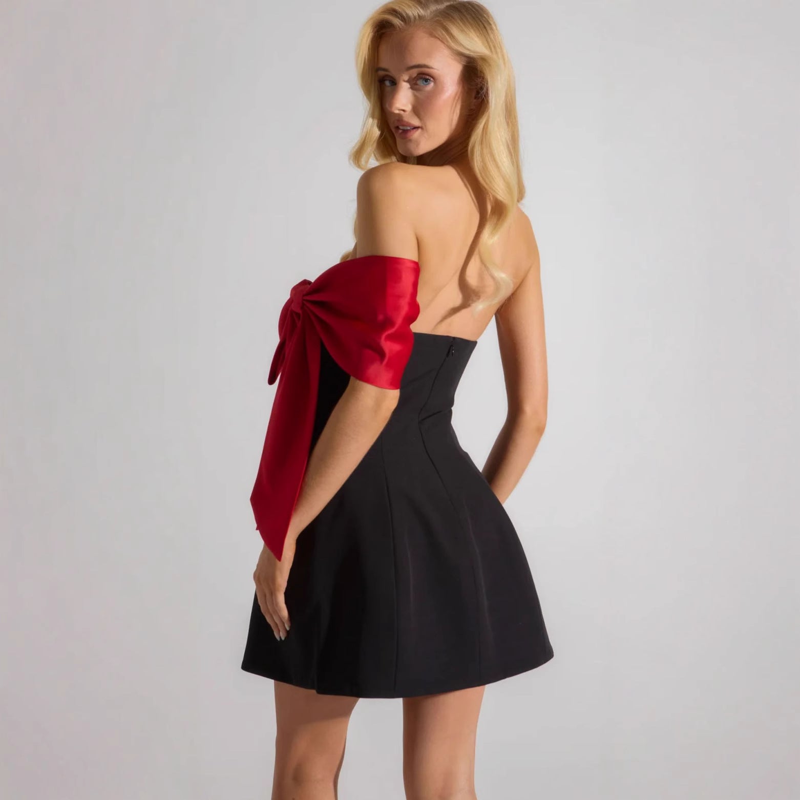 Spring Summer Women's Clothing Off Shoulder Sexy Bow Dress 6