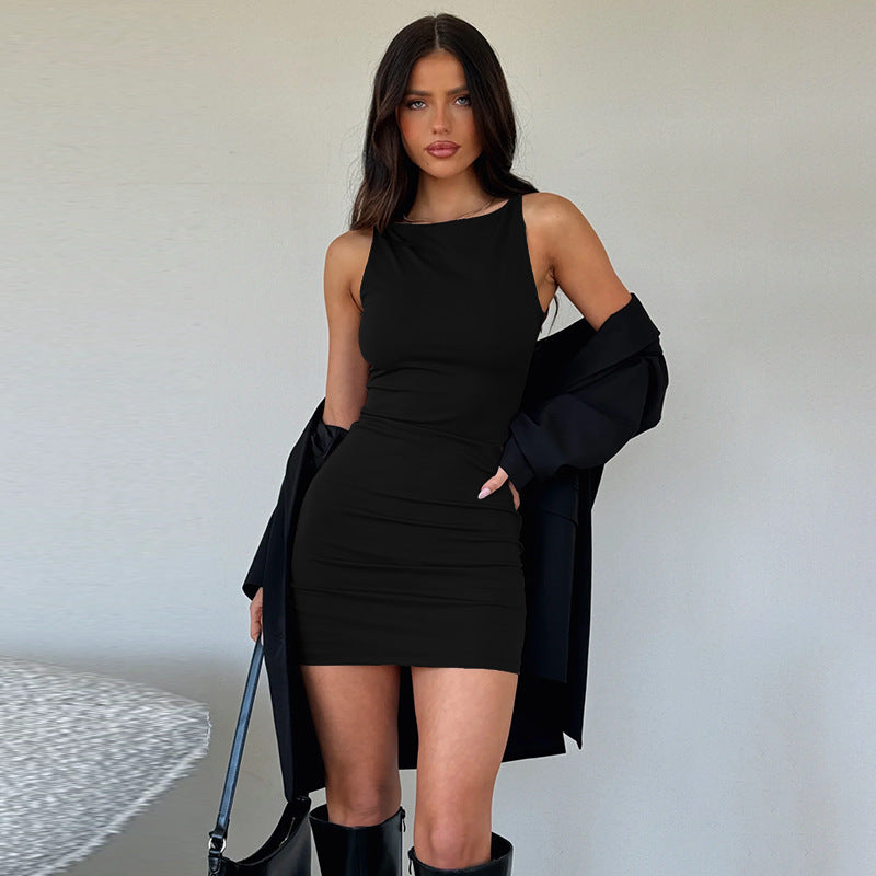 Women Spring Summer Solid Bodycon Dress 6