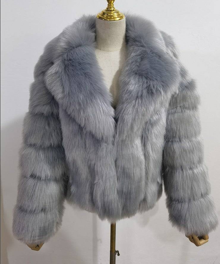 Fur coat women's autumn winter faux fur coat 4