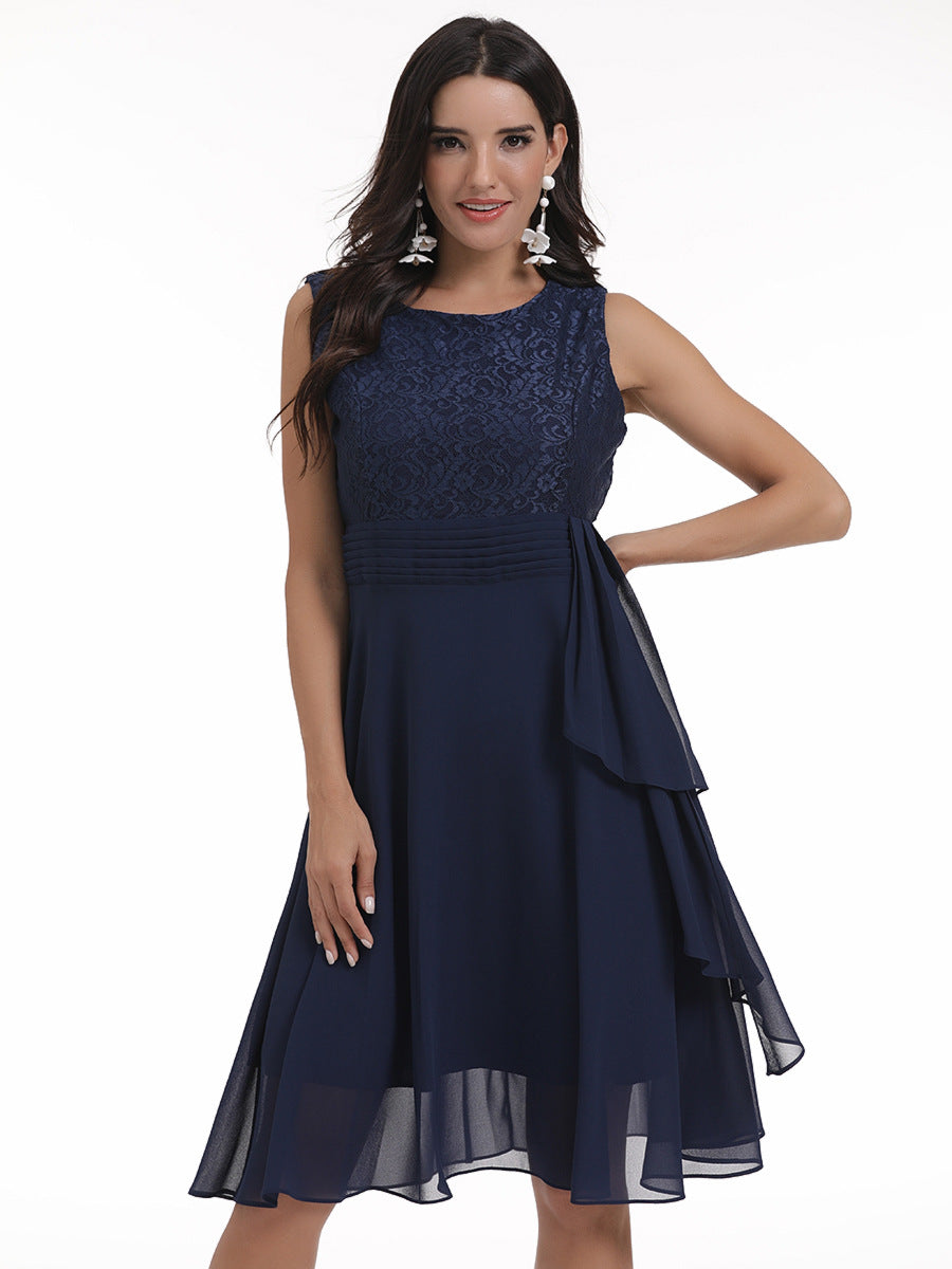 Women chiffon lace dress 6