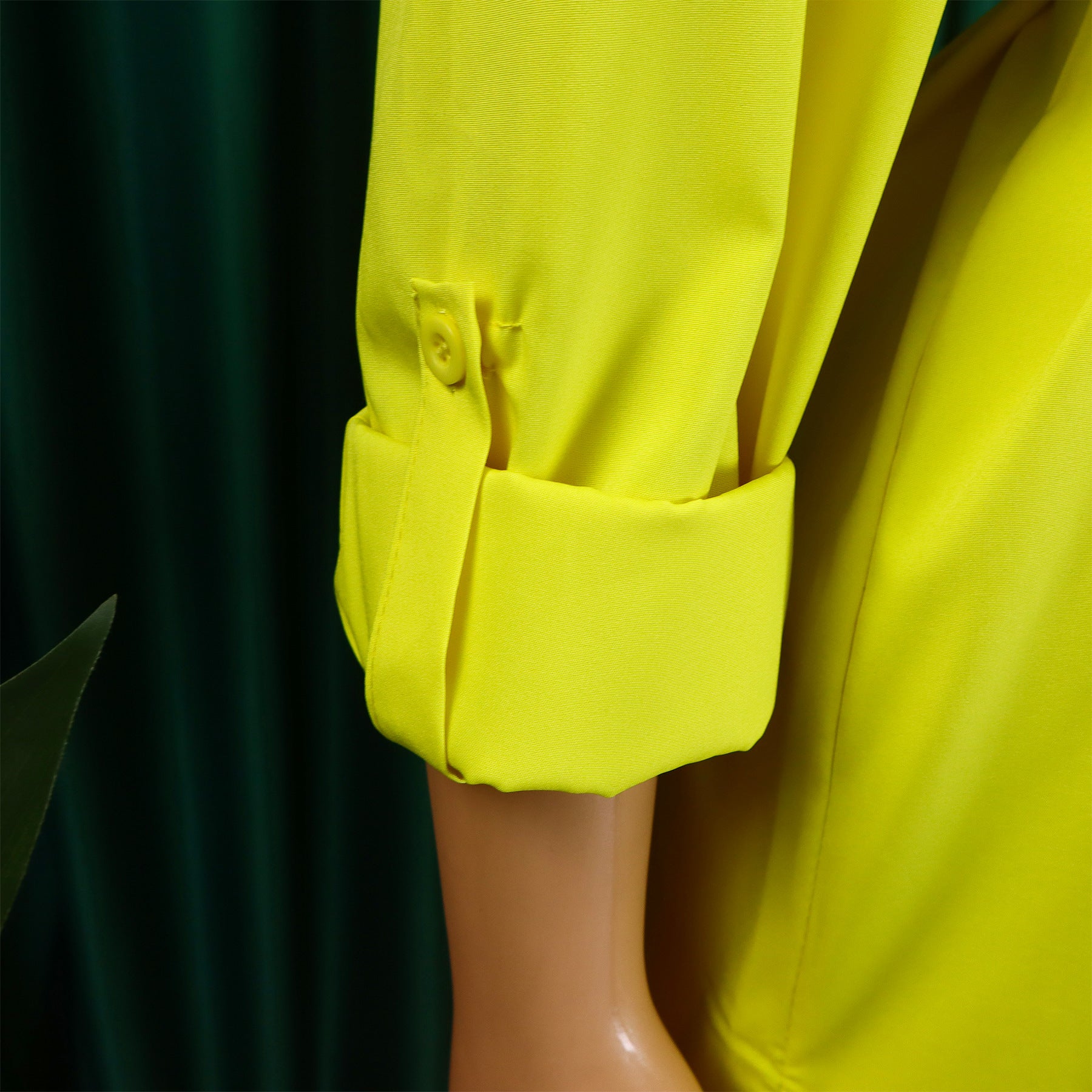 Women's Turndown Collar Solid Color Fashion Loose Casual Button Irregular Shirt Dress 17