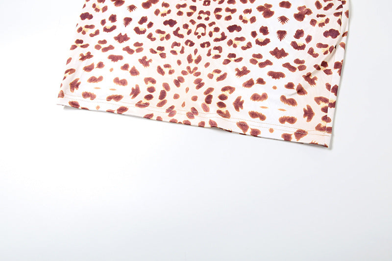 Women's Spring Sexy Lace Patchwork V-Neck Bodycon Leopard Dress 20