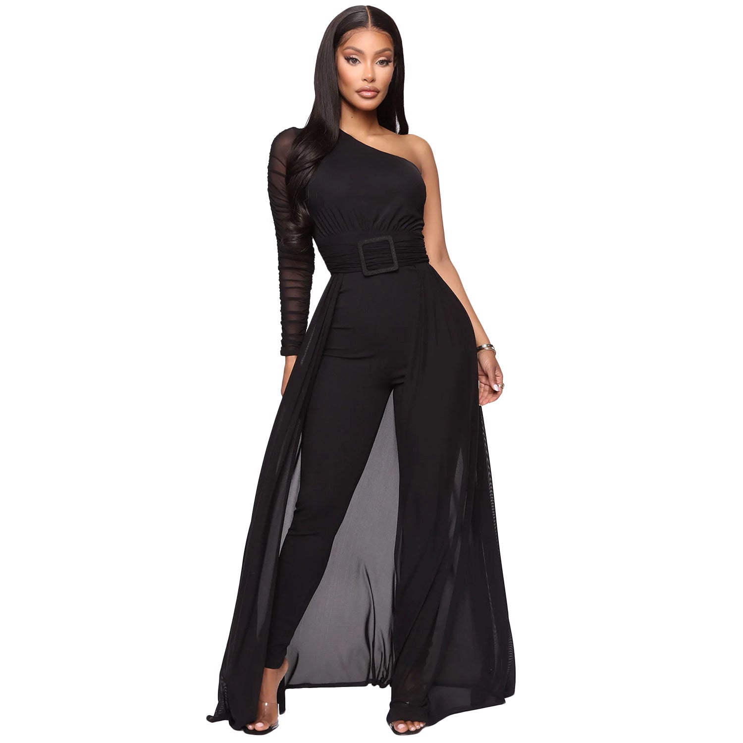 Summer Women Clothes Fashion Sexy One-Piece Long-Sleeve Jumpsuit Fake Two-Piece Set 8