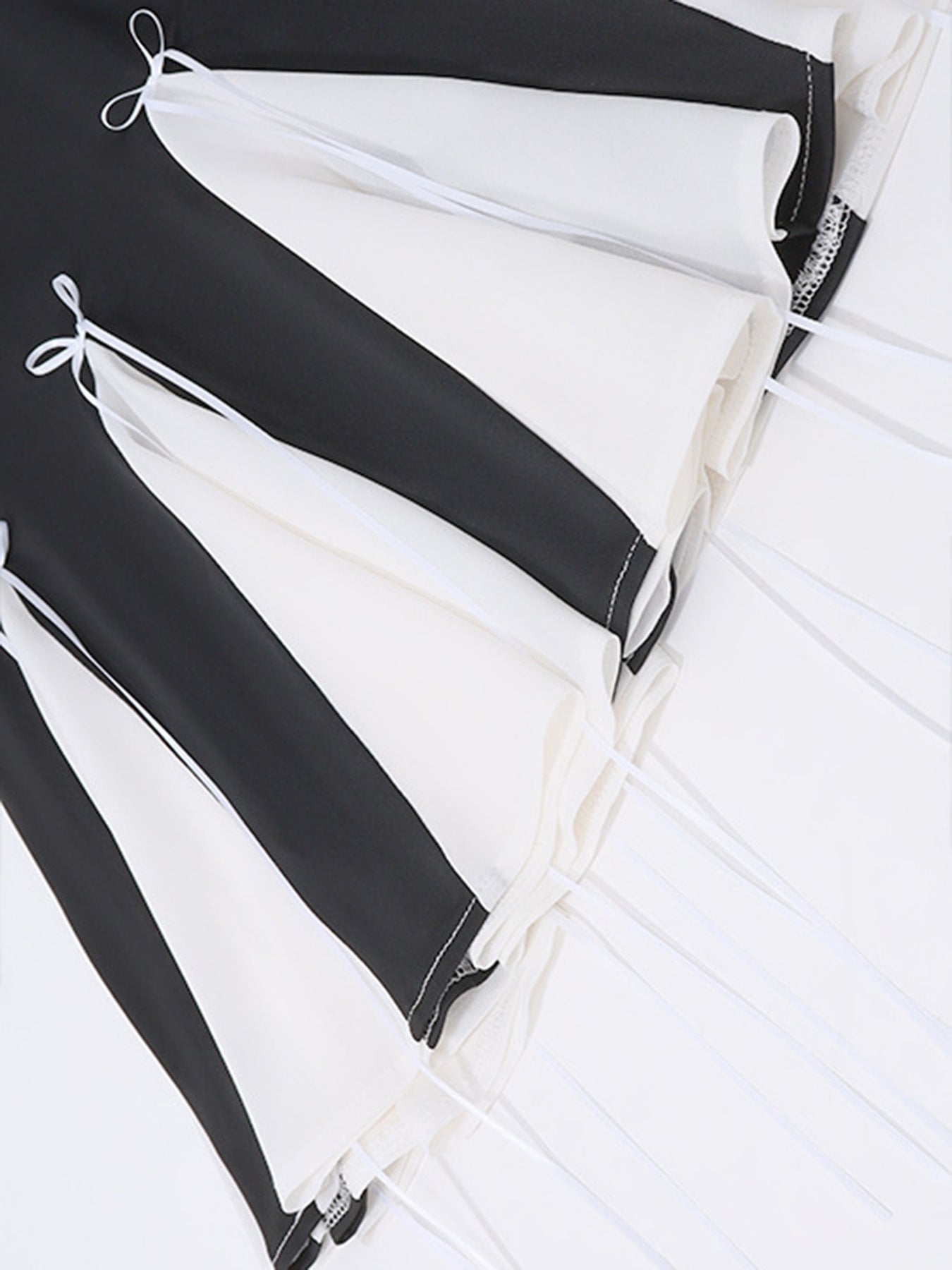 Spring Bow Lace-Up Bell Bottom Long Sleeve Dress 14