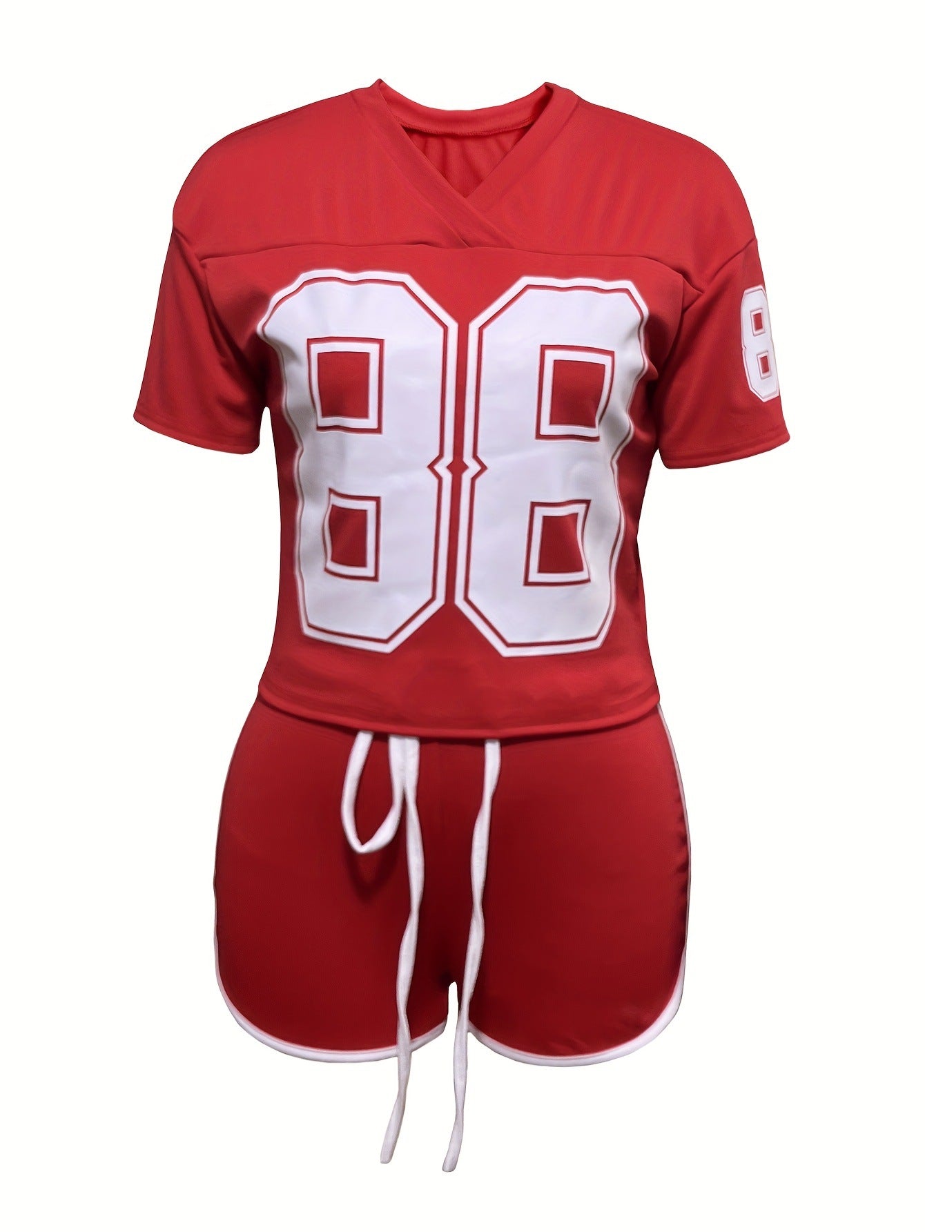 Women casual digital print short-sleeved top and shorts two-piece set 17