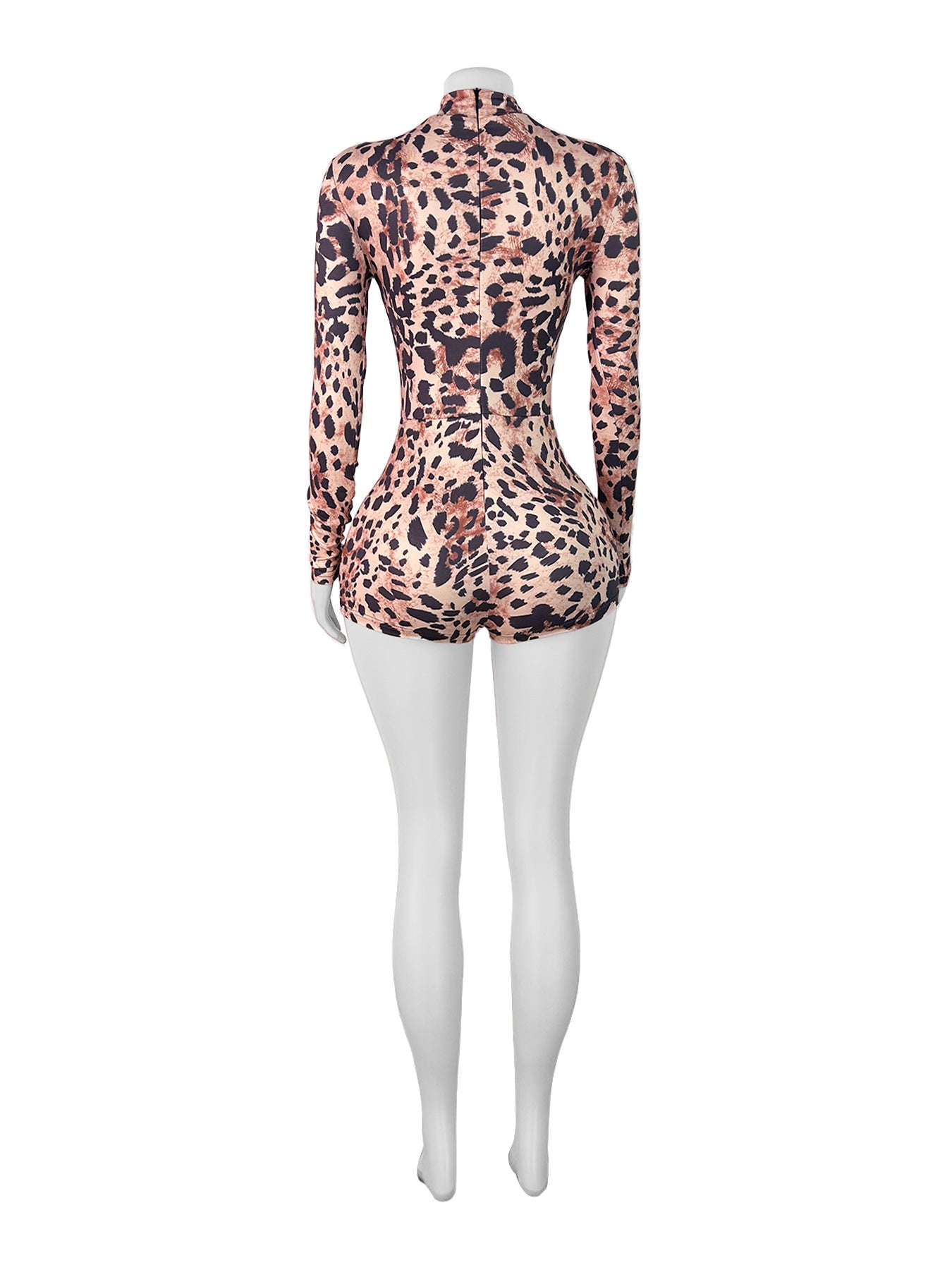 Women Leopard Zipper Print Jumpsuit 13