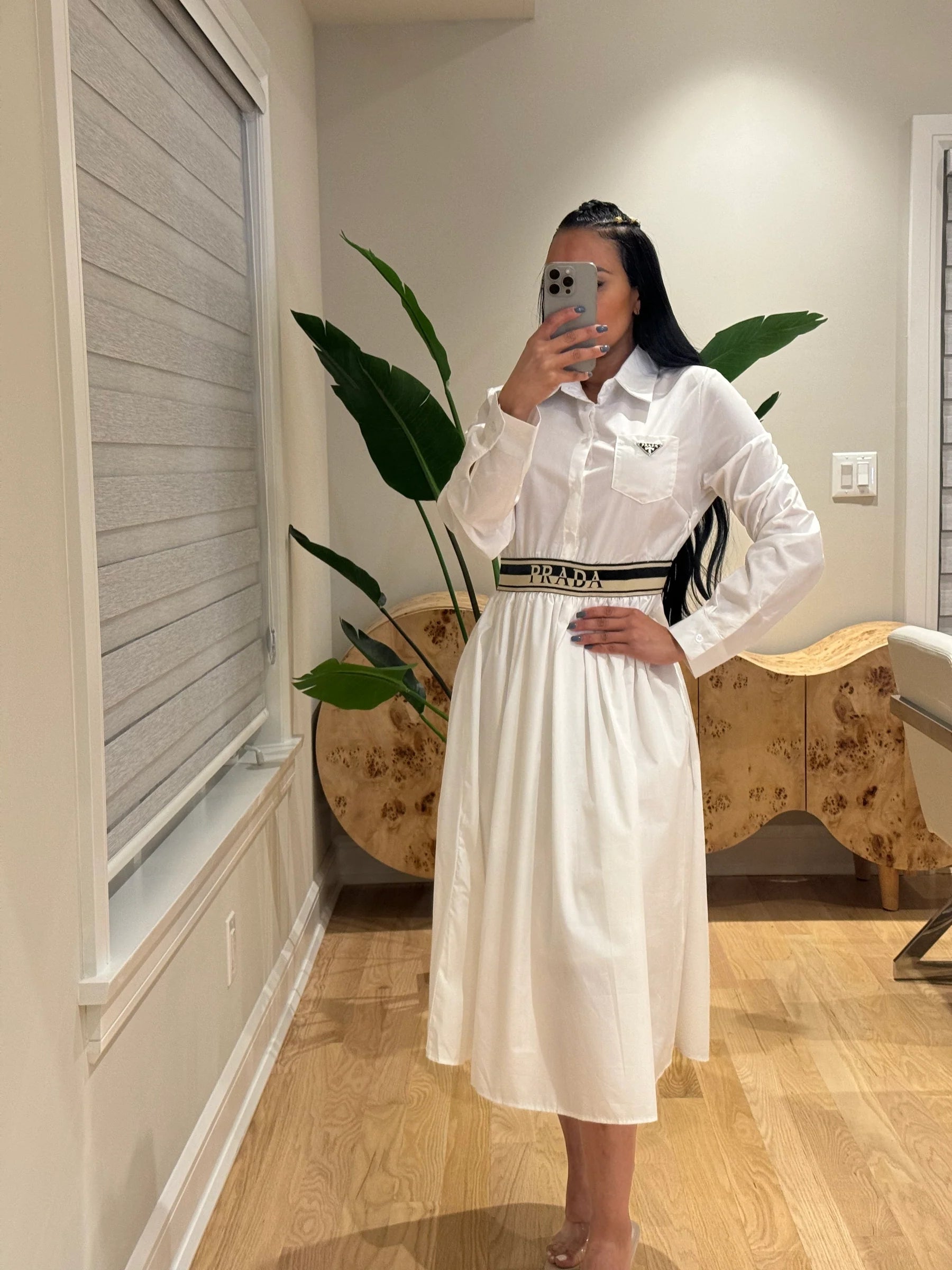 Women Autumn and Winter Elegant Shirt Dress (with Pockets) 6