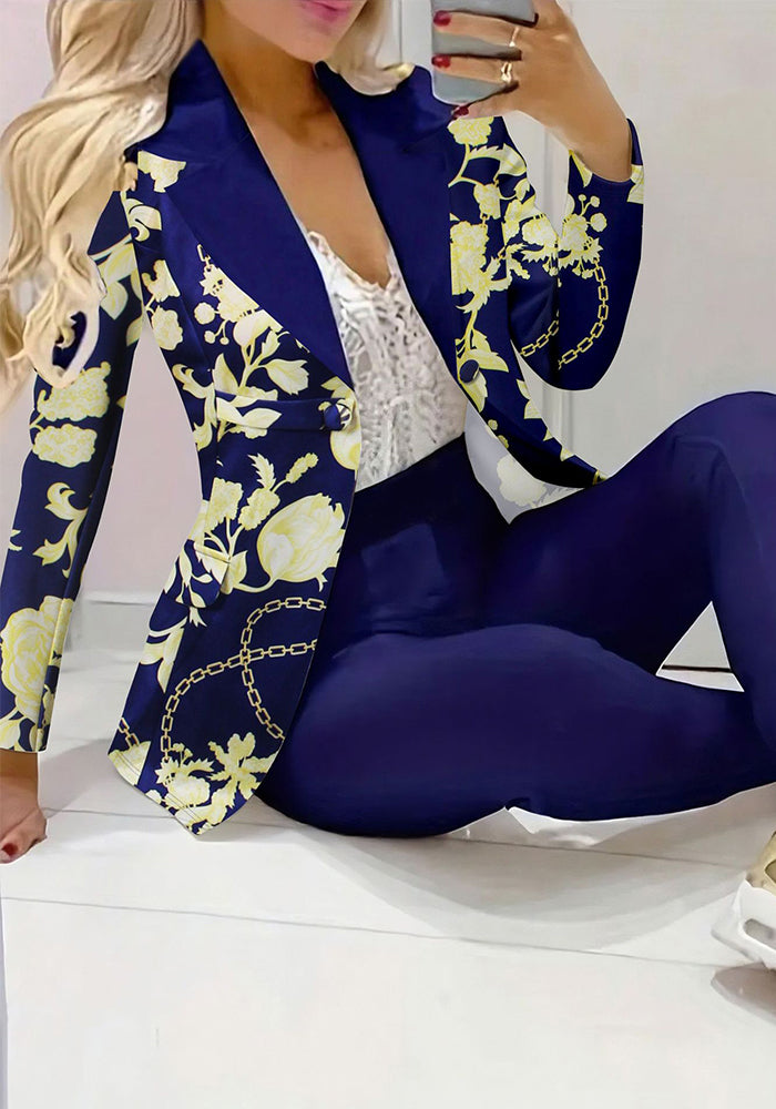Women Elegant Fall/Winter V-Neck Long-Sleeved Top and Pants Two-Piece Set