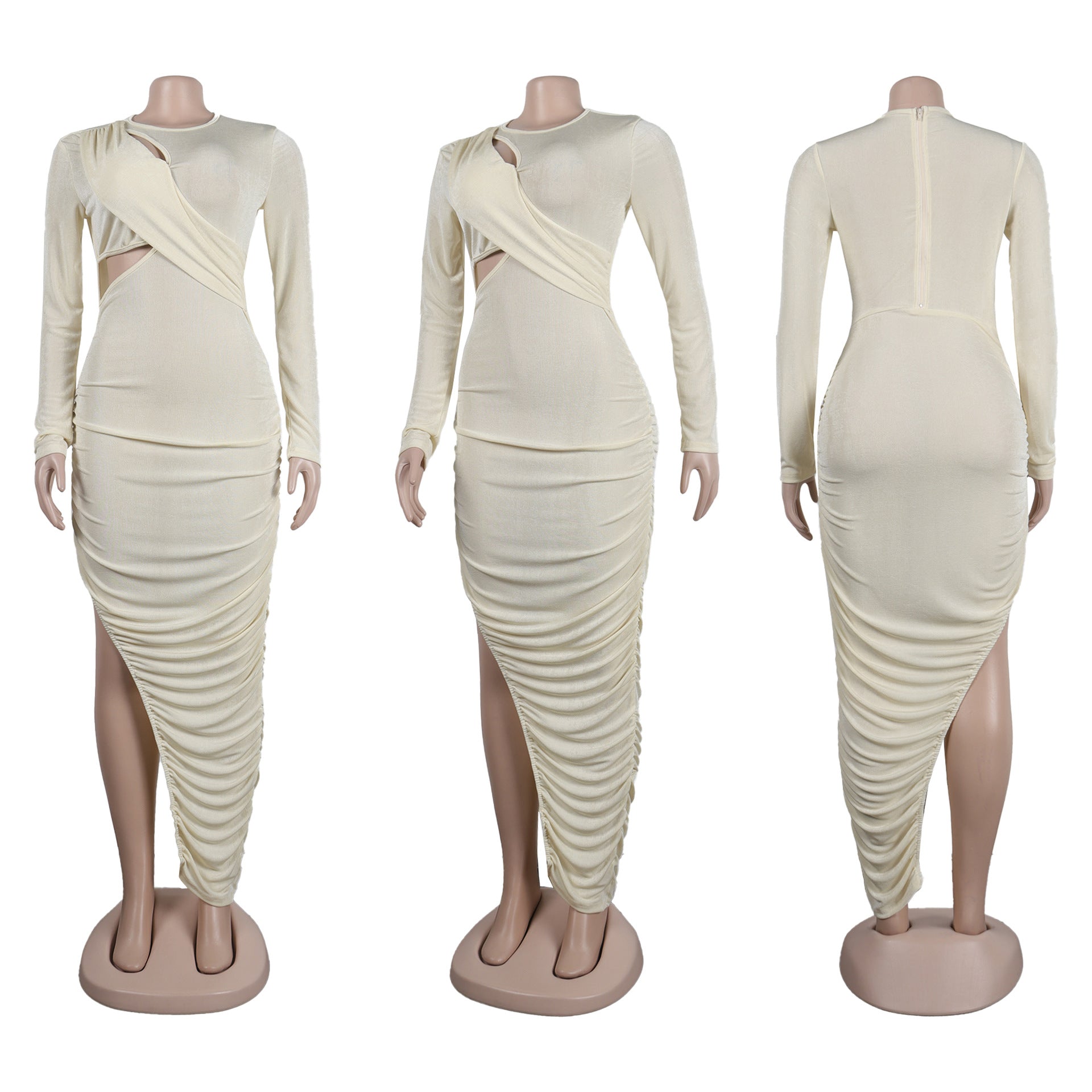 Sexy Slim Side Open Waist Nightclub Bodycon Dress 37