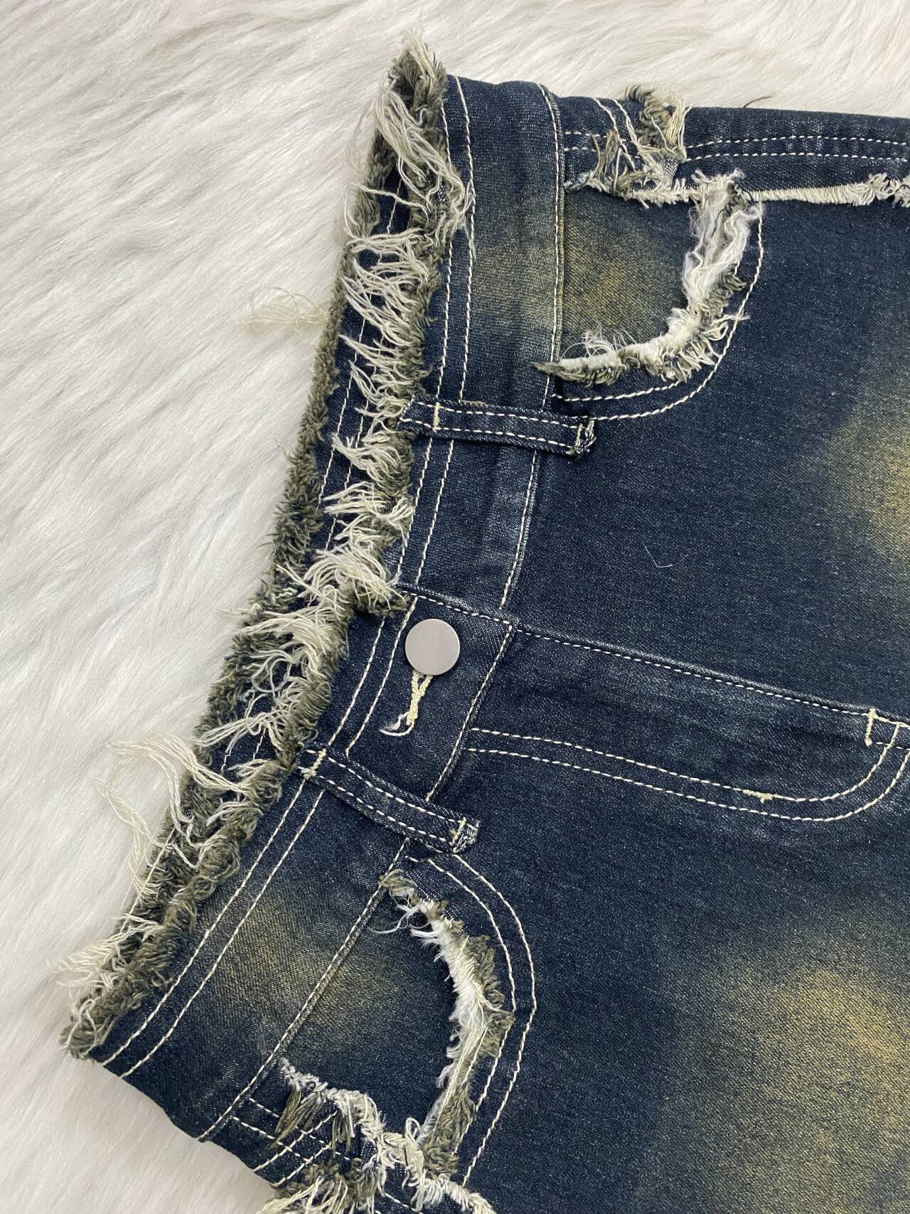 Women Summer Casual Sexy Raw Edge Washed Shorts 10