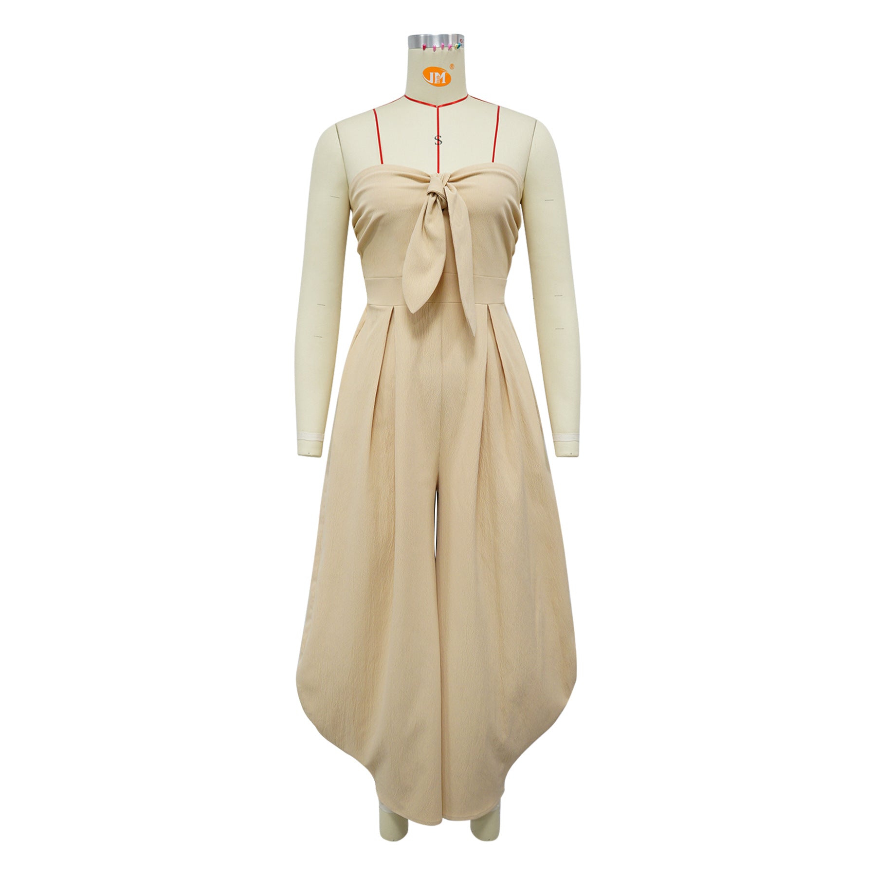 Women's Summer Sexy strapless Solid Color loose Jumpsuit 12