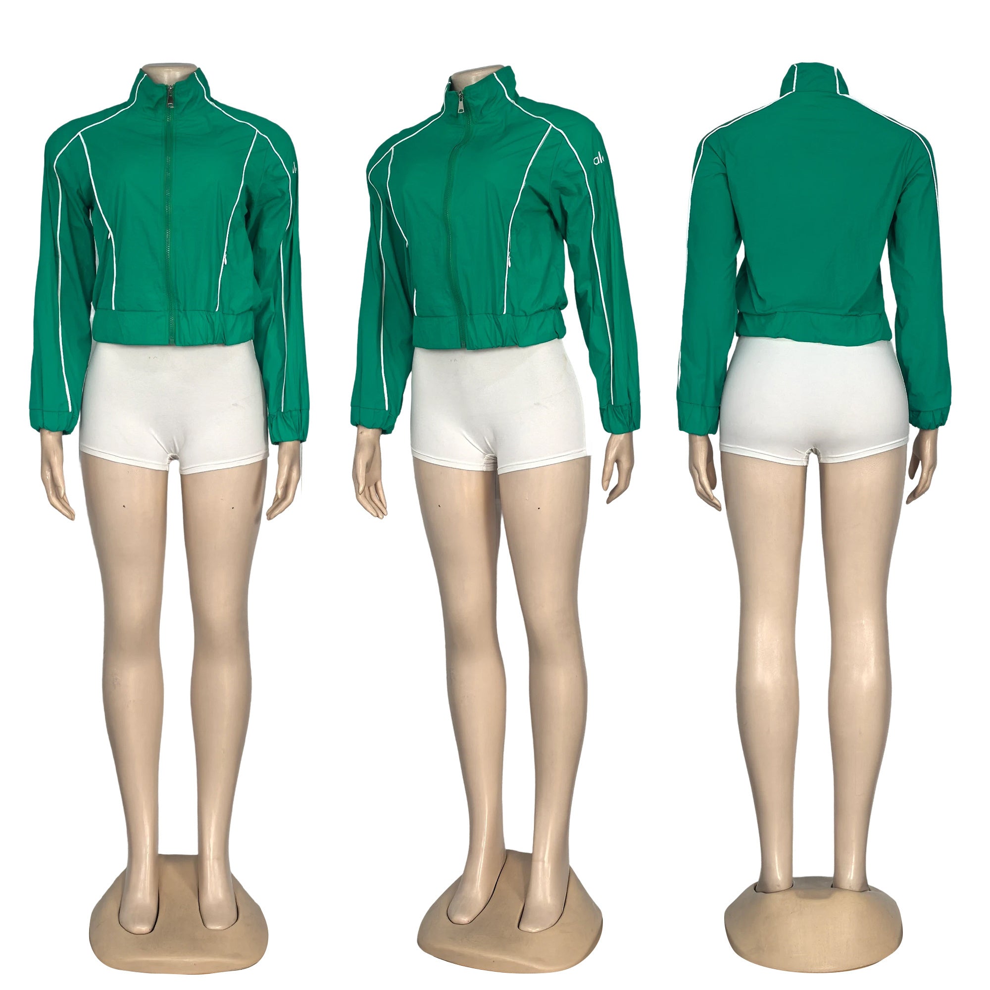 Women's Spring Summer Autumn Fashion Striped Loose Casual Sport Jacket 12