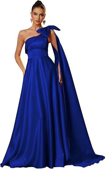Women One-Shoulder Satin Formal Evening Dress（Processing time need 3-6 days） 49