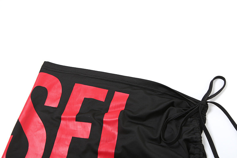 Women Summer Sexy Halter Neck Strappy Top Bodycon Skirt Bikini Two-piece Set 16