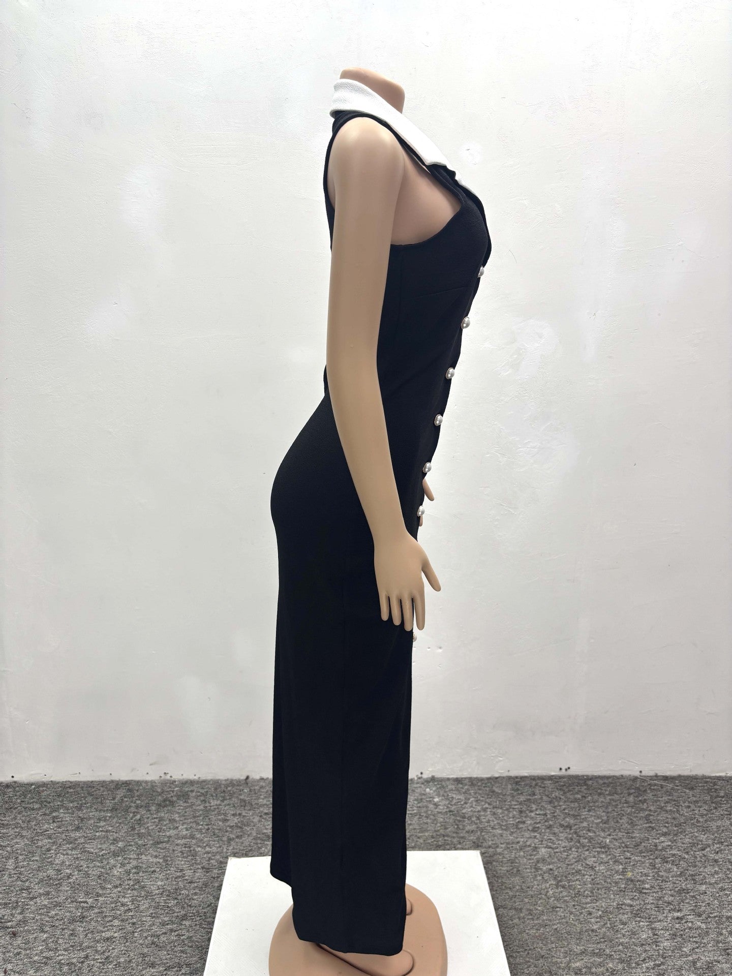 Women Elegant Contrast Button African Dress 7