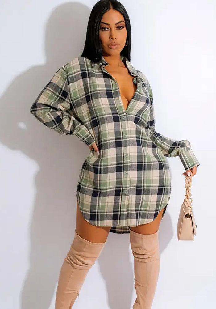 Women Plaid Casual Dress