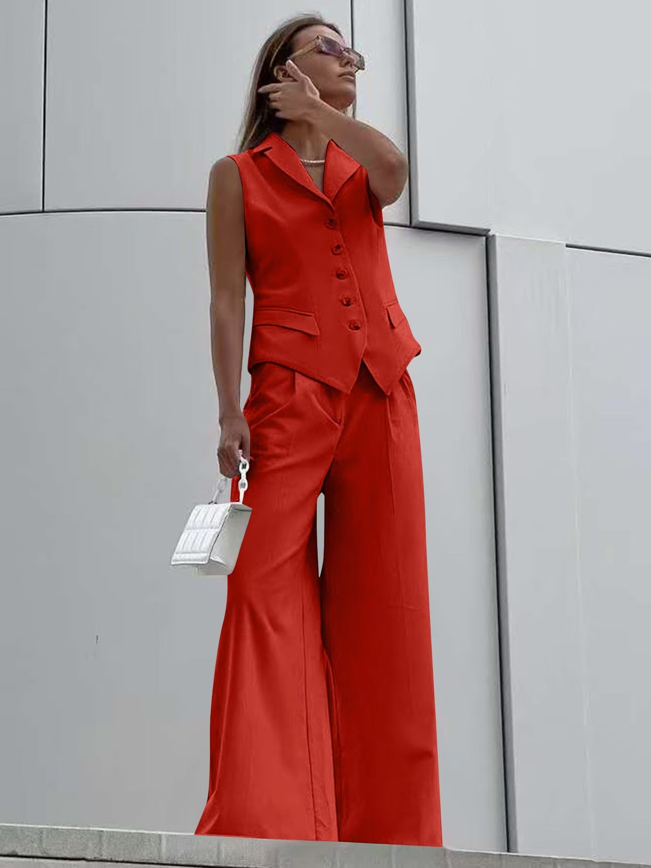 Women Casual Vest and Trousers Two-piece Set 3