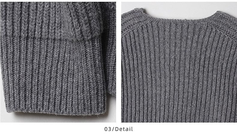 Men's Casual Solid Round Neck Knitting Cardigan Jacket 23