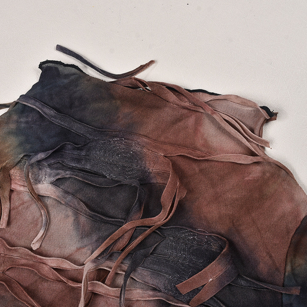 Fringed Ripped Long Sleeve Round Neck Top Sexy Shorts Set 12