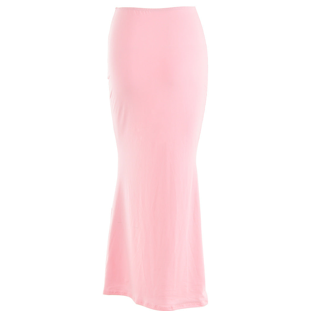 Autumn sexy trendy versatile slim solid color Bodycon long skirt for women 26