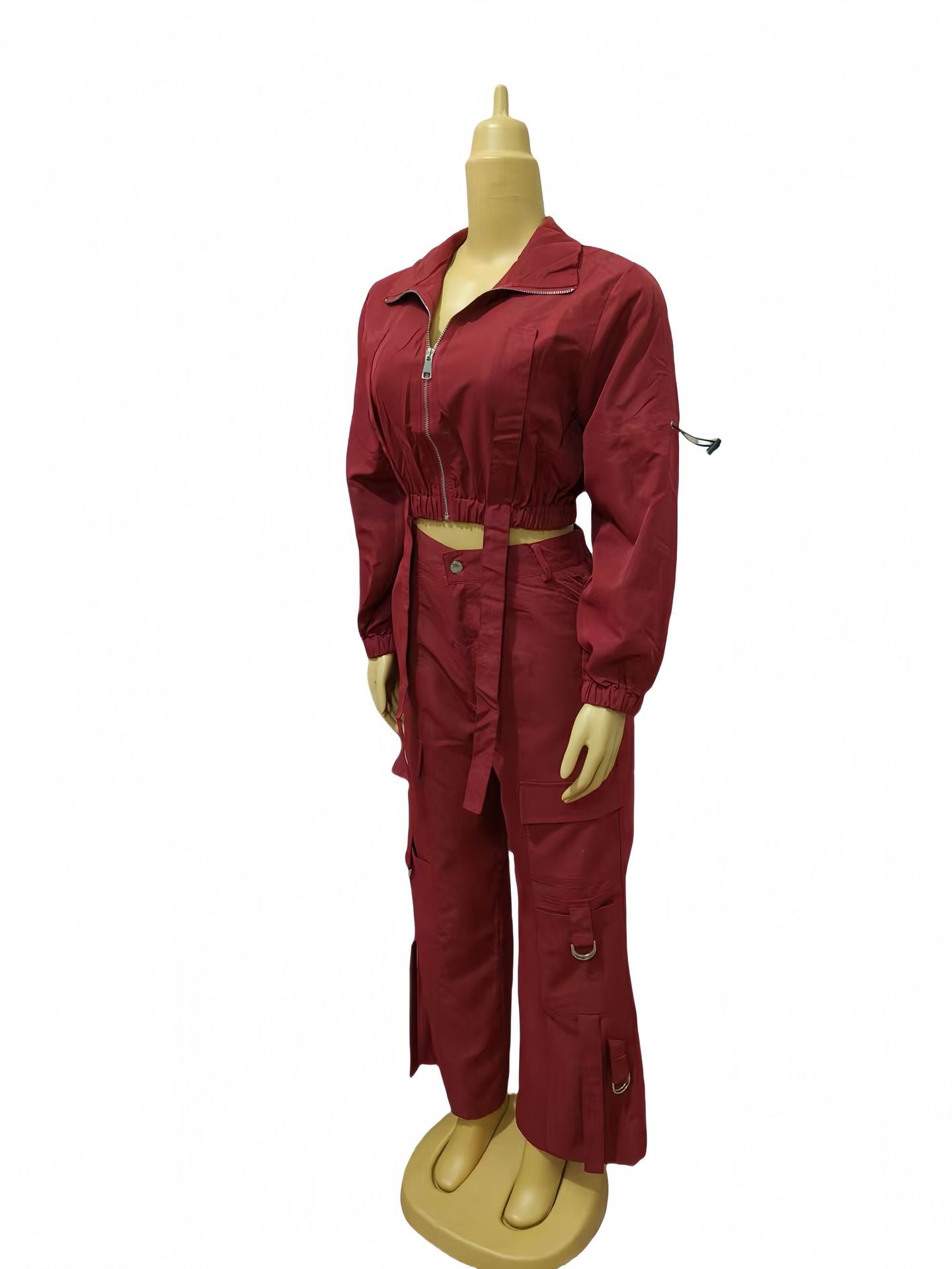 African Women Soid Casual Top and trousers Two Piece Set 9