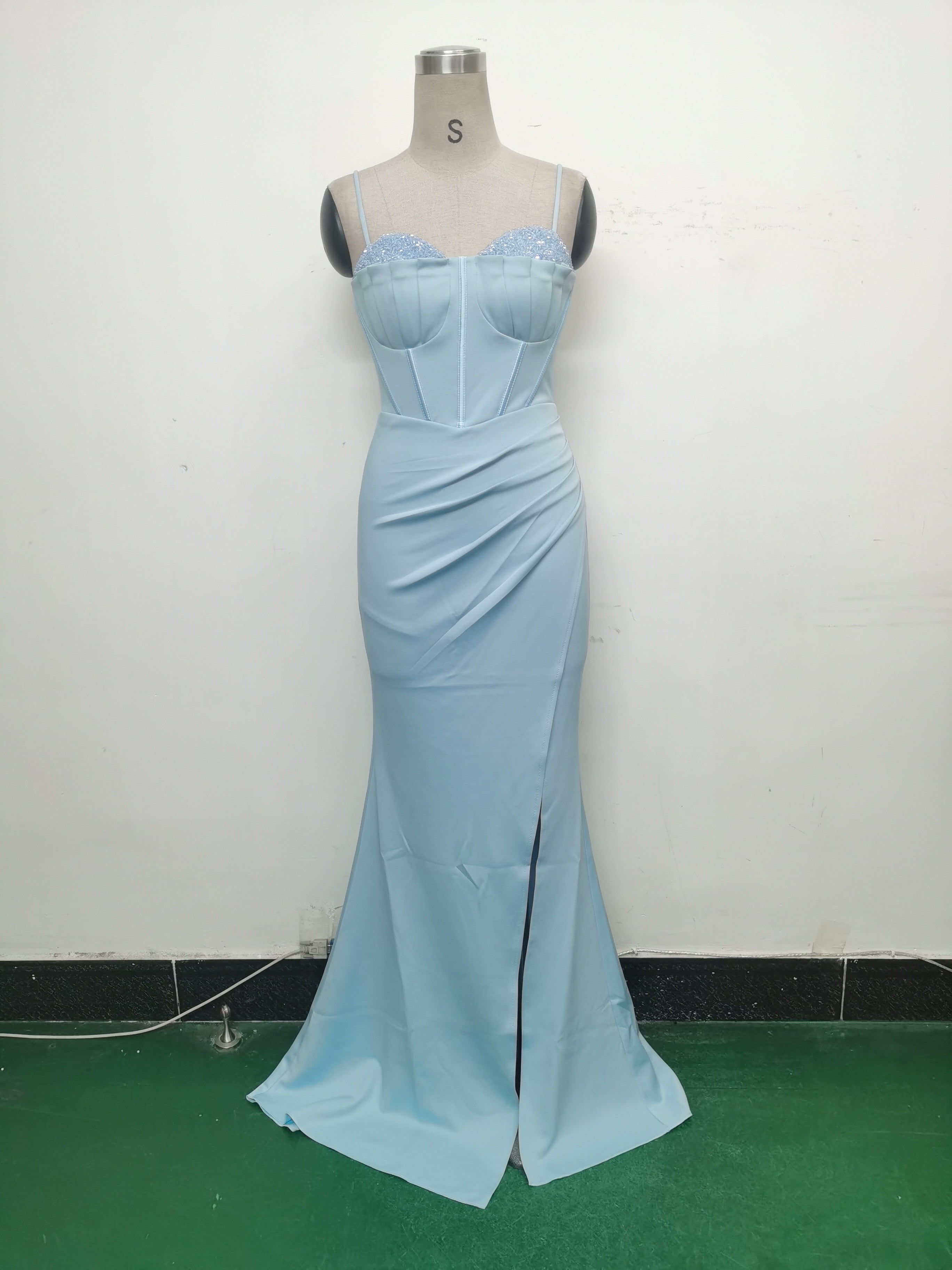 Women Fishbone Crystal Evening Dress 30