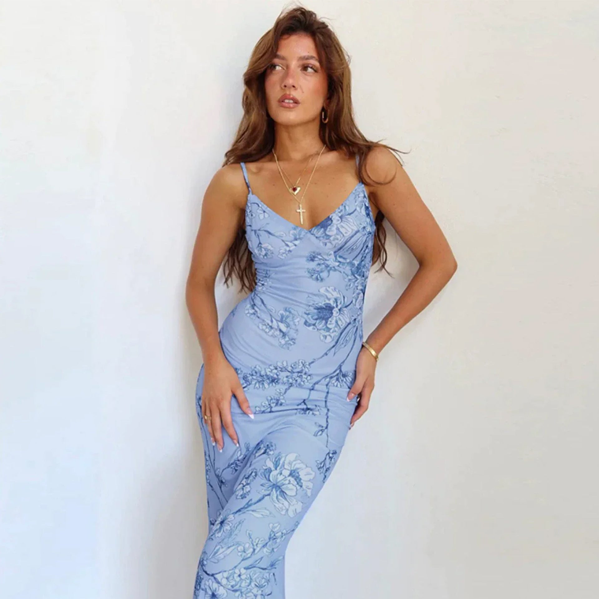 Women Spring Holidays Print Suspender Dress 3