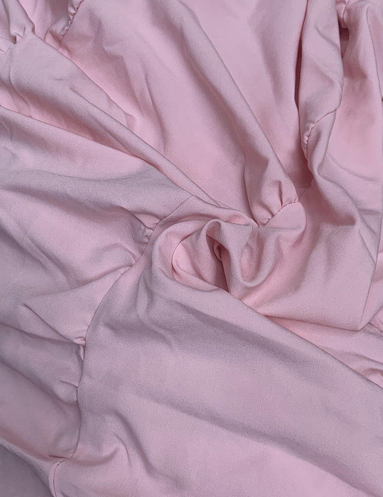 Summer Women's Fashion Loose Off Shoulder Puff Sleeve A-Line Midi Dress 14