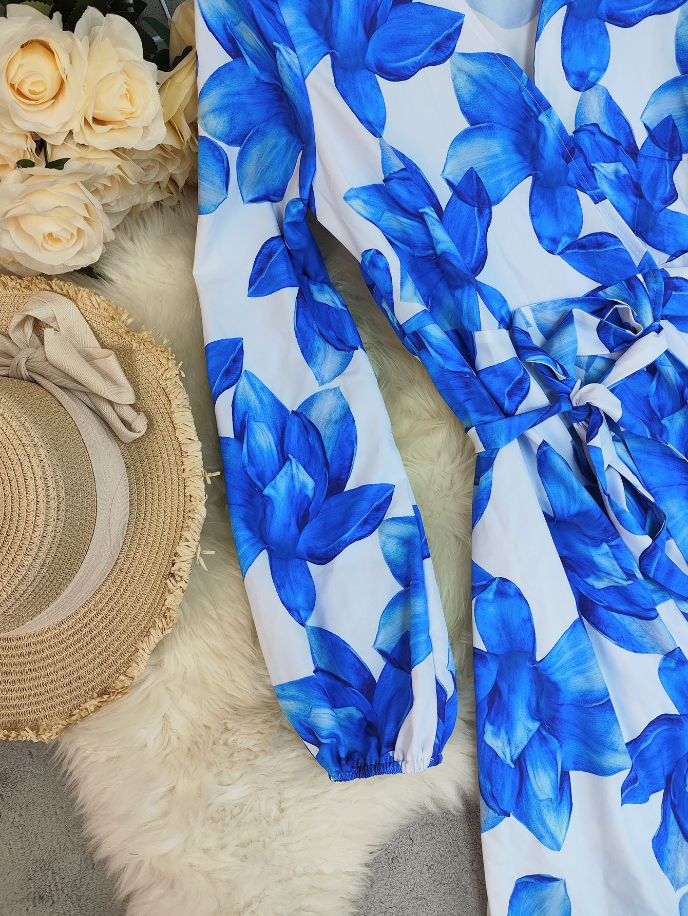 Women Fall Long-Sleeved Printed Holiday Beach Dress 8