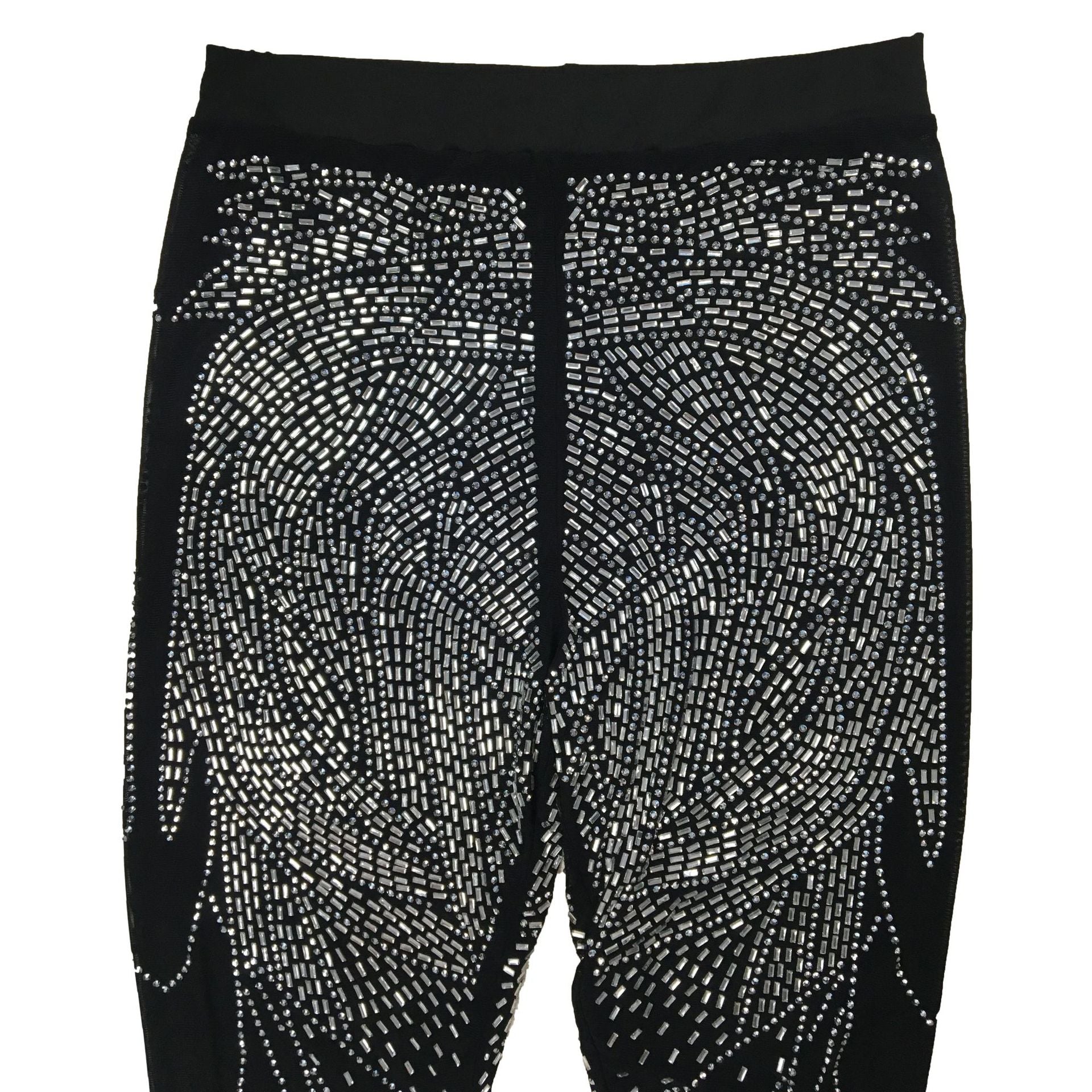 Ladies' Fashion Solid Mesh Beaded Long Sleeve Jumpsuit 24