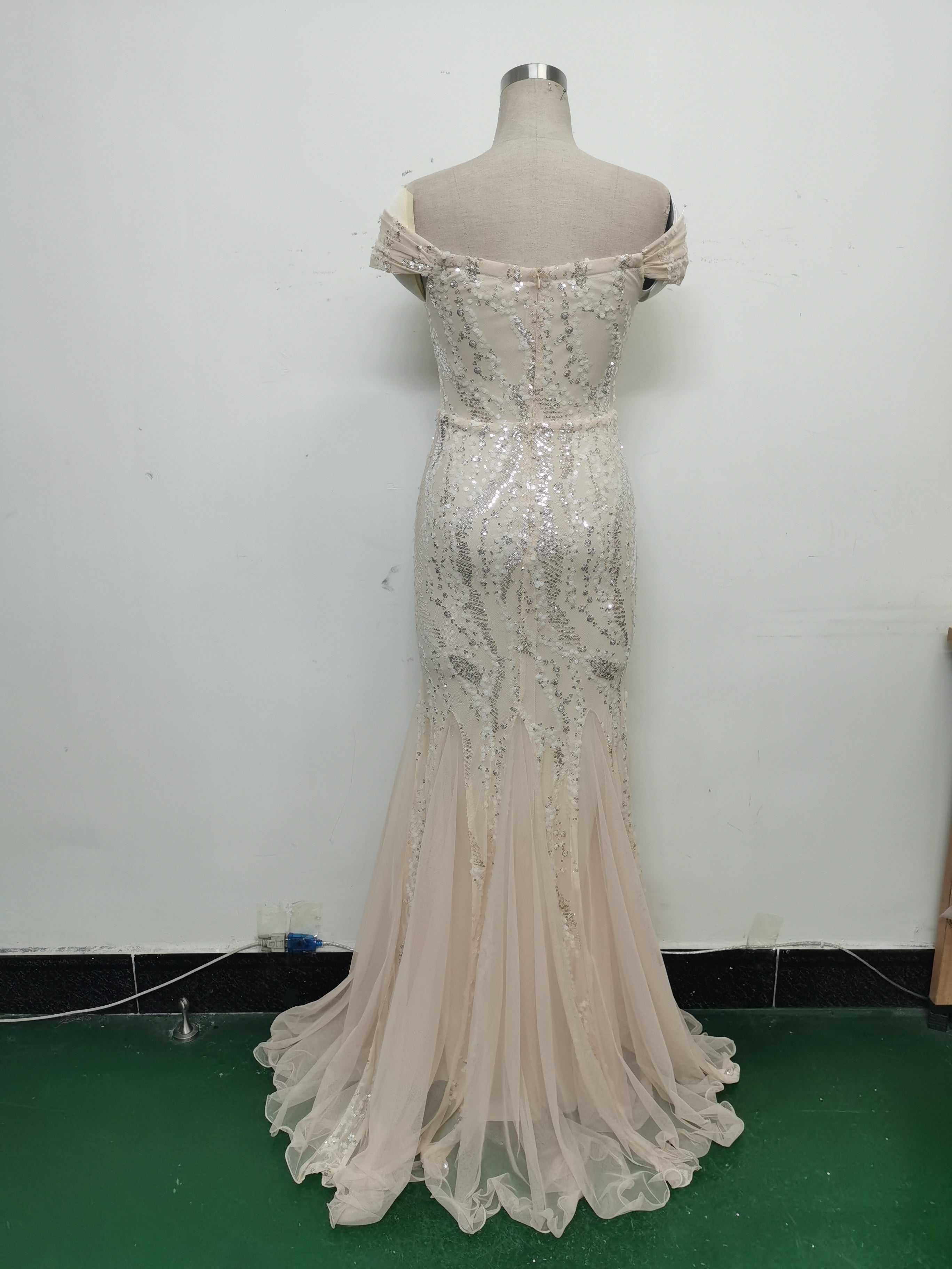 Women Evening Dress Beaded Mesh Beaded Evening Dress 30