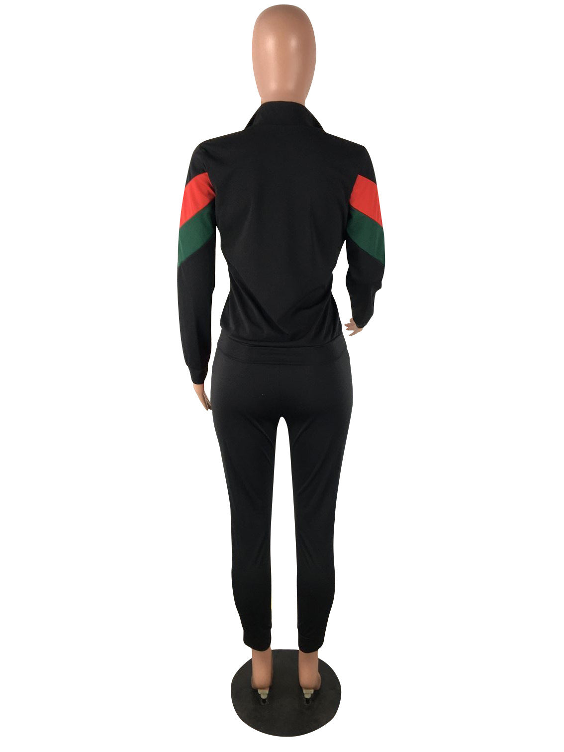 Women Sports Contrast Color Top and Pants Two-piece Set 15