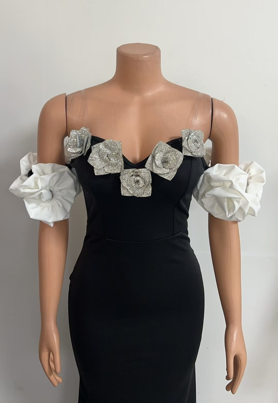 Women Strapless flower sleeveless off-shoulder maxi dress 6