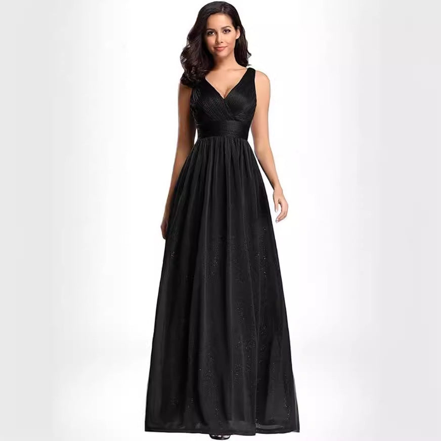 Elegant Sexy V-Neck Low Back Evening Dress Formal Party Gown（Processing time need 3-6 days）