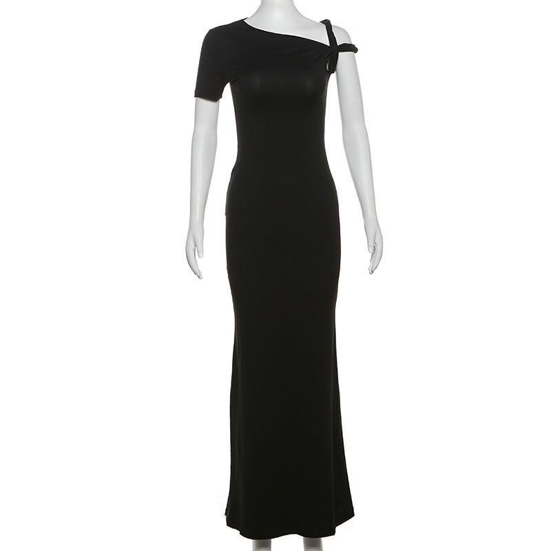 Women Summer Slash Shoulder Dress 26