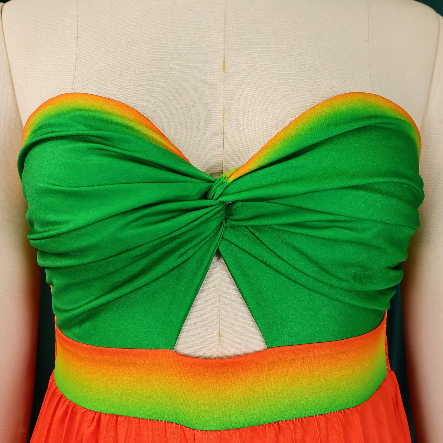 Women's Summer Sexy Strapless Low Back Fashion Gradient Color Wide Leg Jumpsuit 18