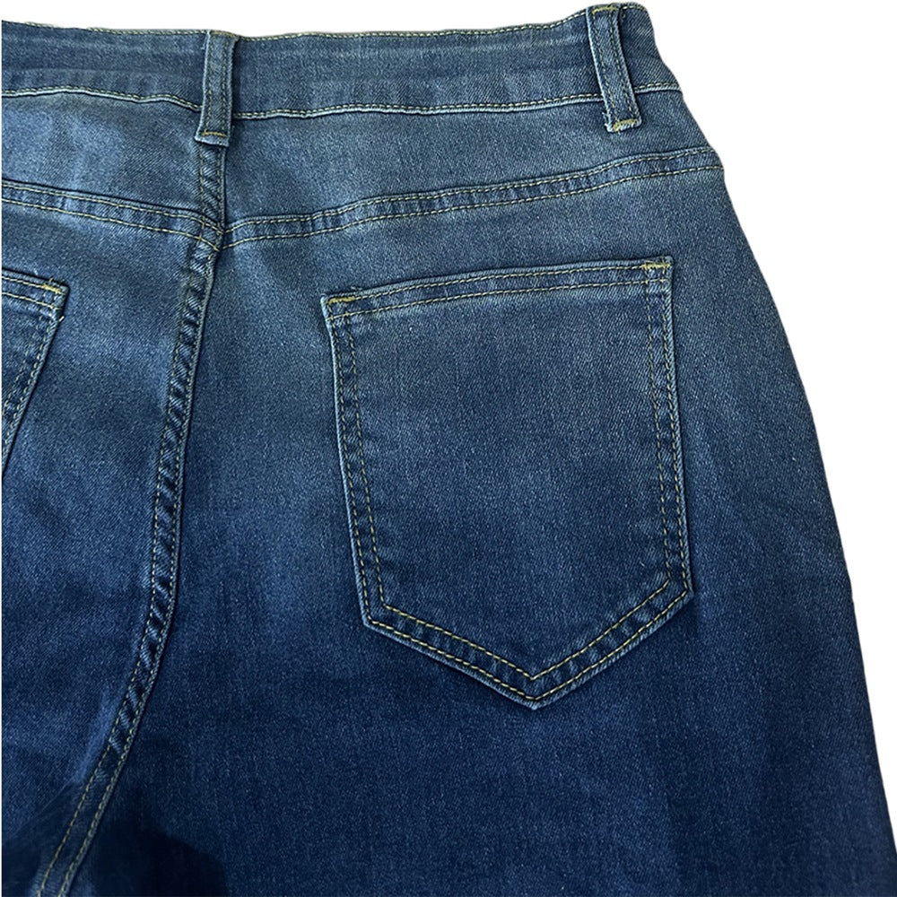 Women Retro Lace-Up Street Stretchy Washed Denim Shorts 11