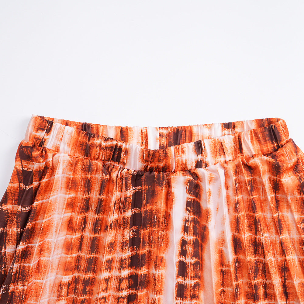 African Women's Plus Size Embroidered Beaded Chic Career Two Piece Pleated Skirt Set 22