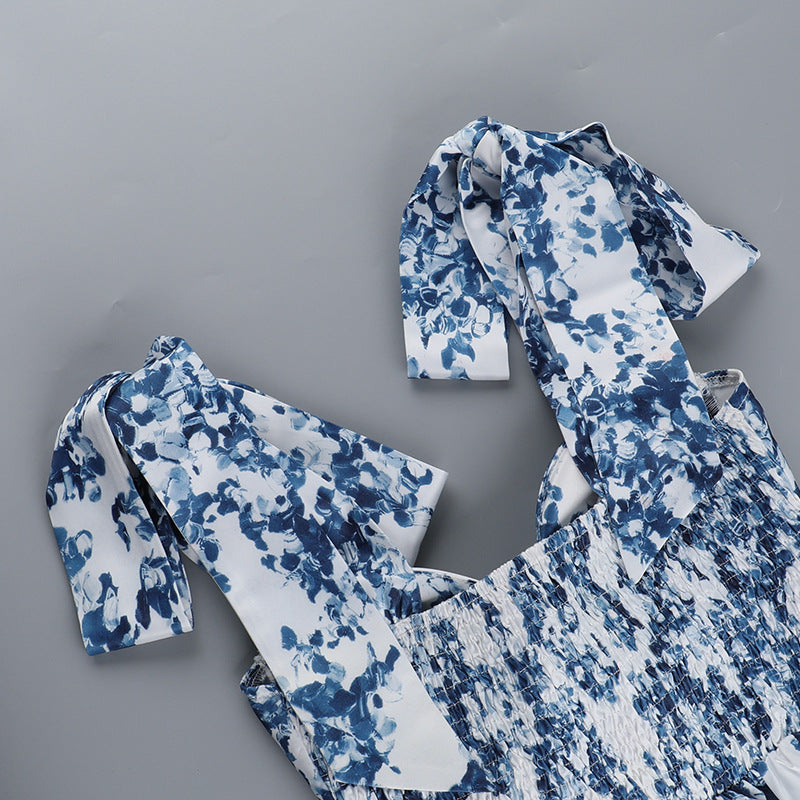 Women Summer Sexy Holidays Printed Lace Dress 14