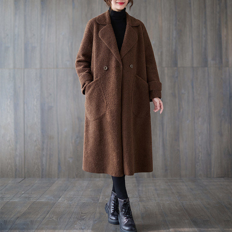 Plus Size Women Autumn and Winter Loose Retro Jacket 4