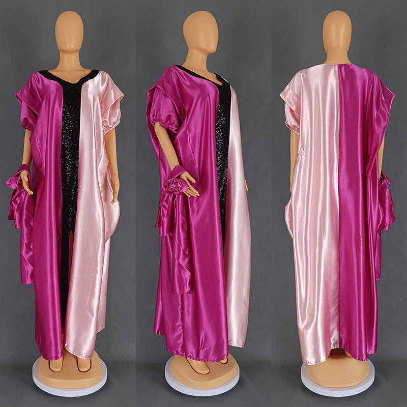 Women Plus Size African satin dress 13