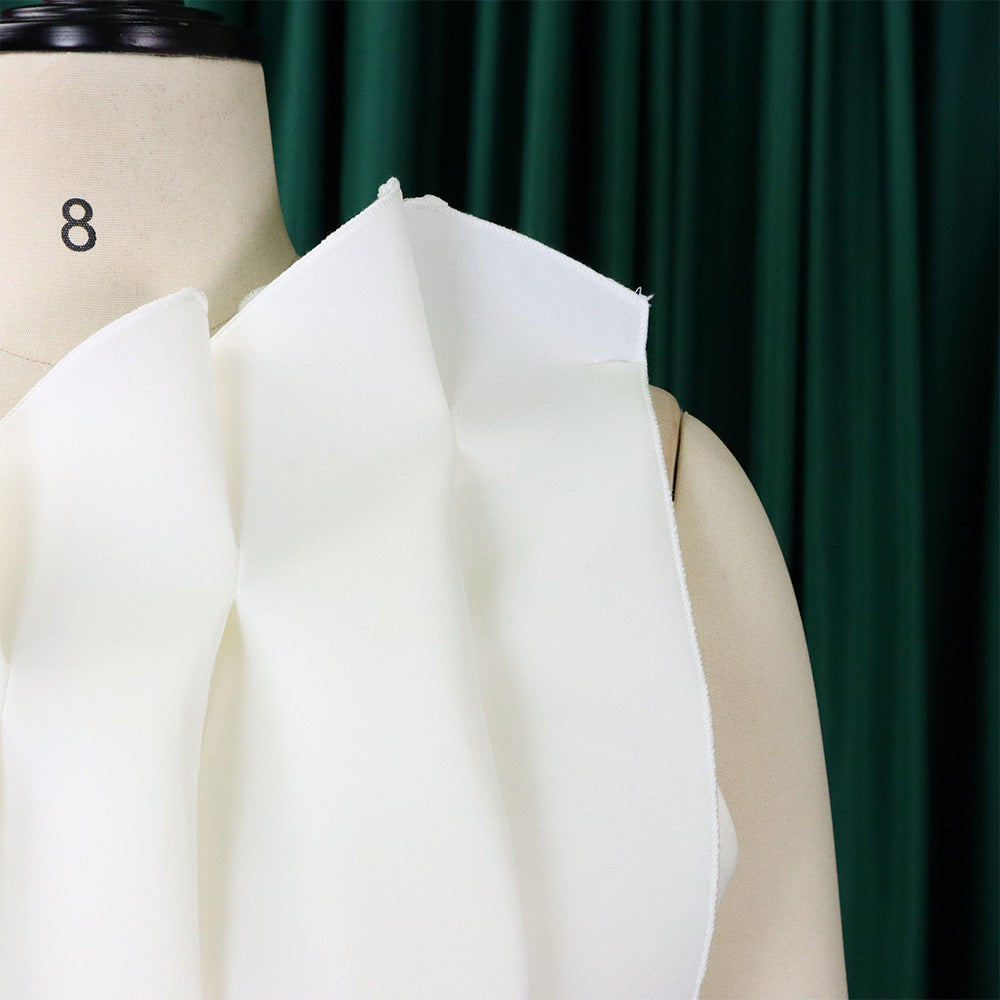 Plus Size Women Solid Sexy Pleated Formal Party Dress 36