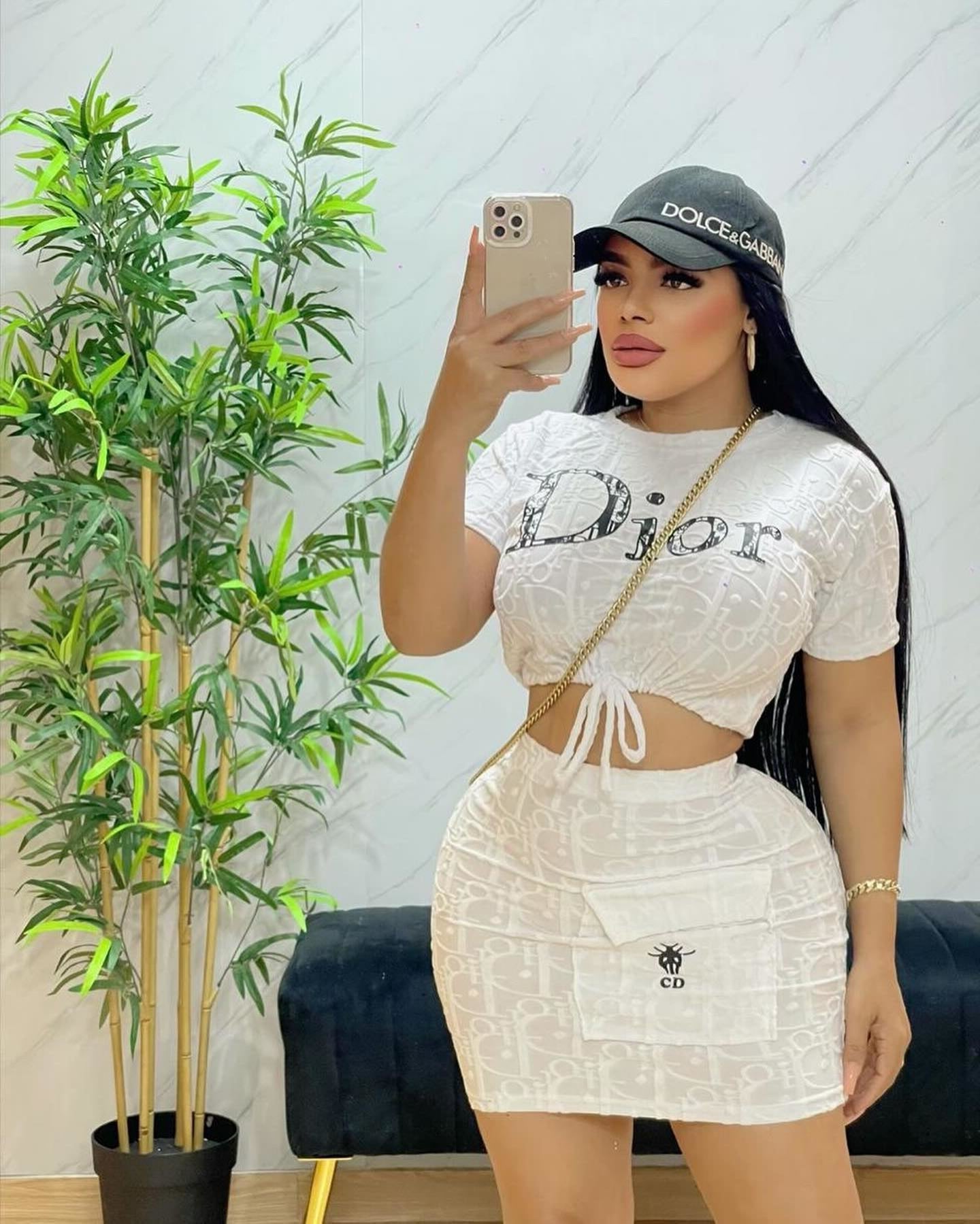 Women's Fashion Casual Ladies Short Sleeve and Short Skirt Set 6