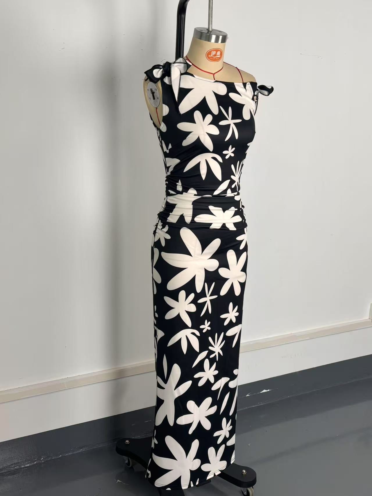 Women Floral One Shoulder Ruffle Dress 7