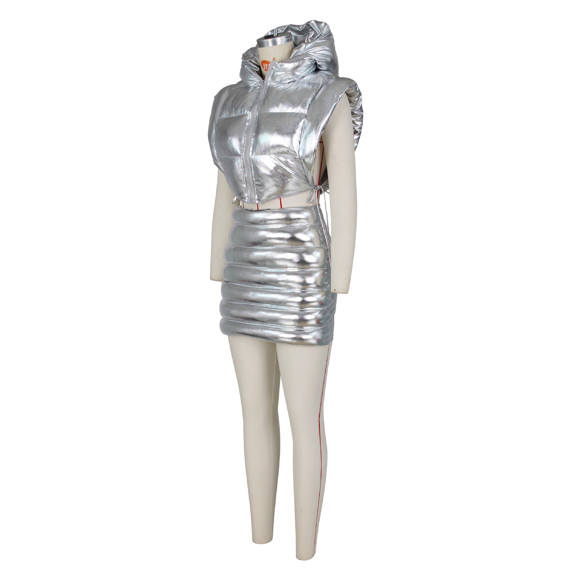 Women fashion Puffed Shiny Vest Jacket 7