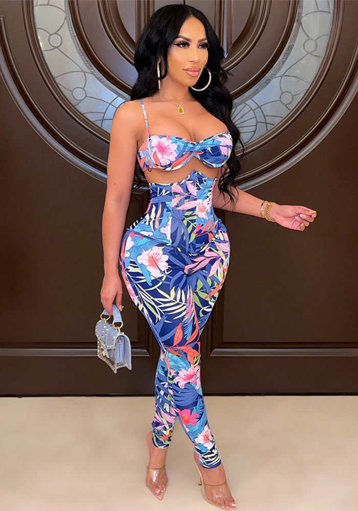 Fashion sexy small suspenders high waist trousers two-piece suit