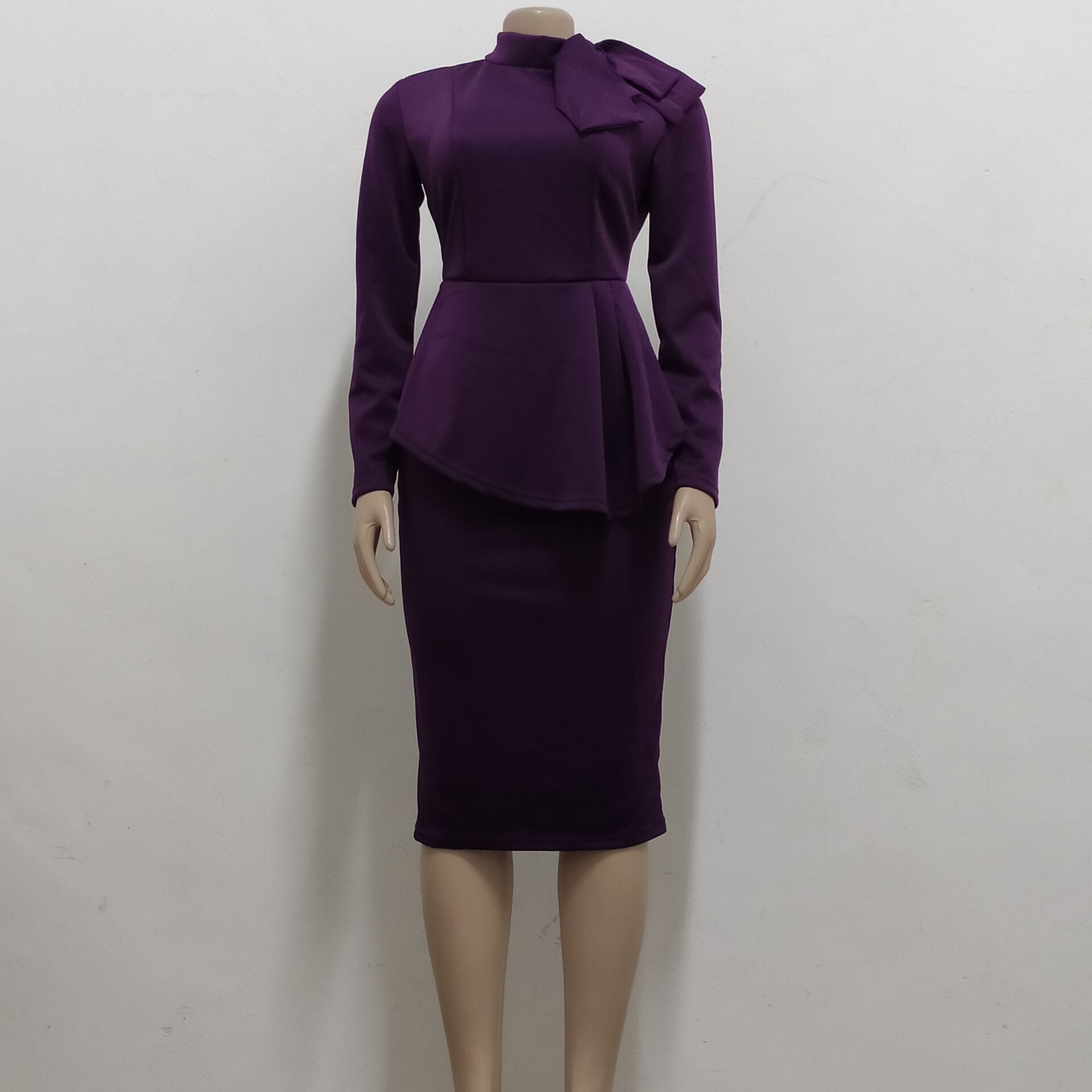 Women sexy diagonal bow dress 34