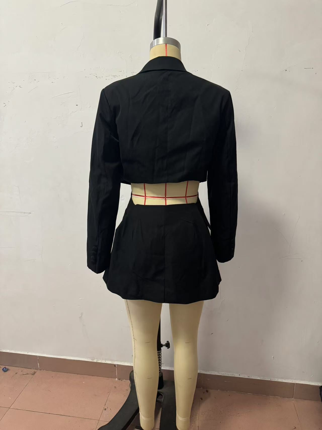 Women autumn and winter Open Waist long sleeve suit and Pants two-piece set 13